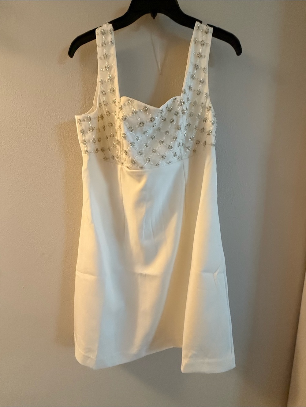 French Connection White Embroidered Tank Dress